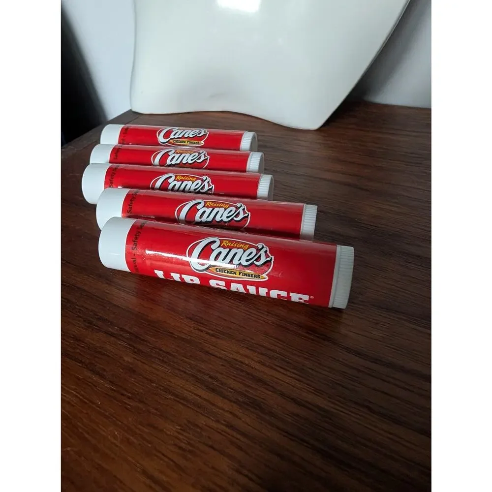 Brand New Raising Cane's LIP SAUCE spf 15 lip balm - bundle of 5 (five)